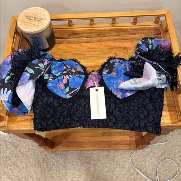 NWT Loveshack Fancy bustier. Natura Top Glowing Sea - Picture 3 of 5